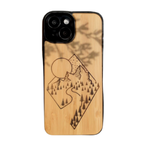 Coque en bambou design  montagne