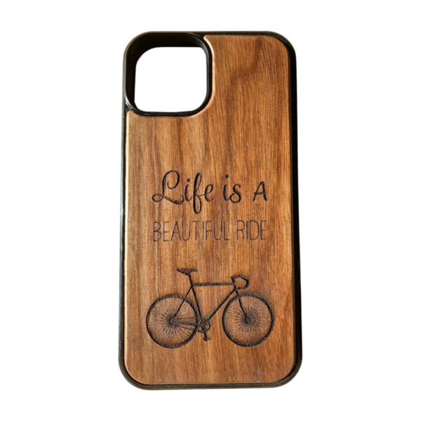 coque en bois de noyer the life is a beautiful ride MagSafe